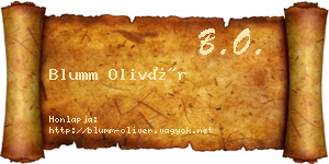Blumm Olivér névjegykártya