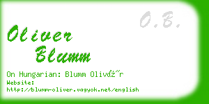 oliver blumm business card